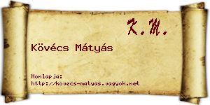 Kövécs Mátyás névjegykártya