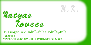 matyas kovecs business card